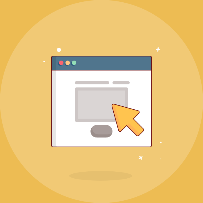 Browser window with cursor illustration