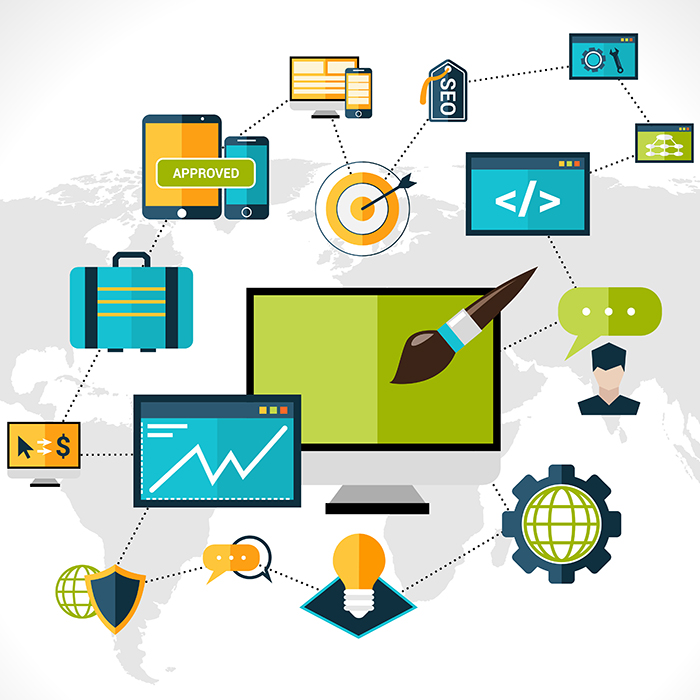 Digital marketing tools illustration